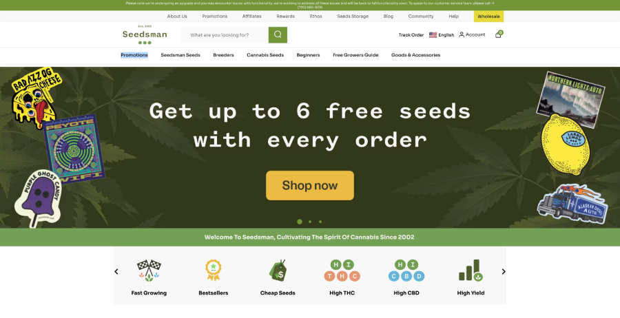 Seedsman Website
