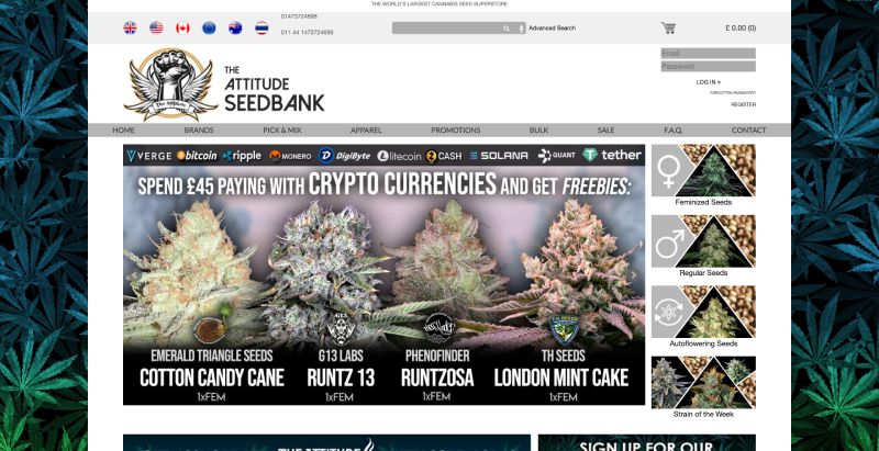 The Attitude Seedbank Website Home page